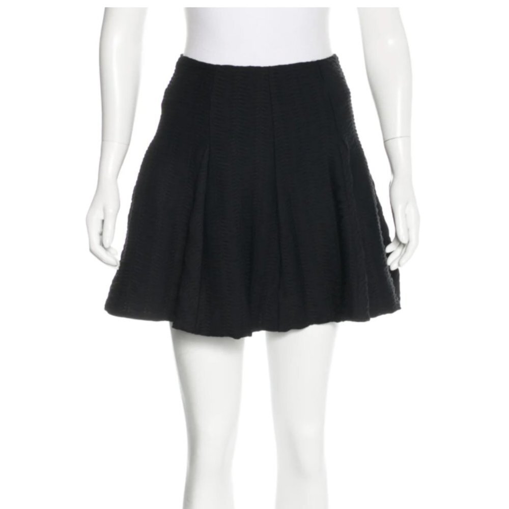 RAG & BONE Plissé A-Line Mini Flowy Skirt Black Size XS | US 0